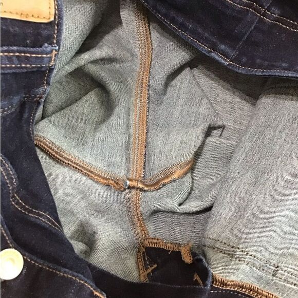 American Eagle Outfitters Dark Blue Flared Leg Jeans Patch Pocket Size 12 - Picture 9 of 12